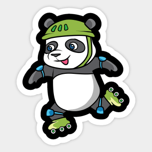 a skating Panda Sticker